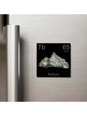 İberk Terbium (Terbiyum) Elementi – Buzdolap Magneti – 9x9 cm