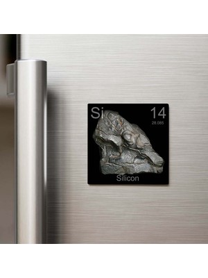 İberk Silicon (Silisyum) Elementi – Buzdolap Magneti – 9x9 cm