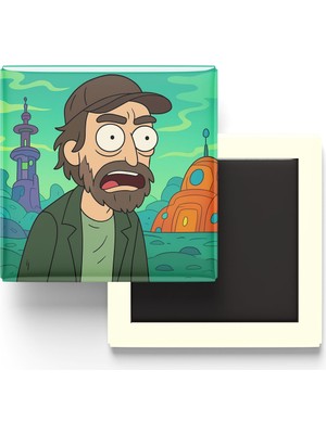 İberk Joel Miller - 9x9 cm Baskılı Kare Buzdolap Magneti (Rozetli)