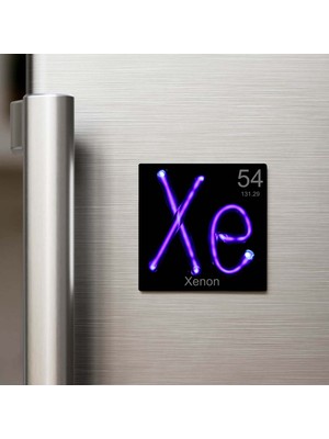 İberk Xenon (Ksenon) Elementi – Buzdolap Magneti – 9x9 cm