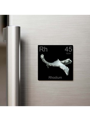 İberk Rhodium (Rodyum) Elementi – Buzdolap Magneti – 9x9 cm