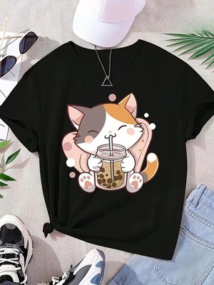 CC Collection Sevimli Hayvan Baskılı Çocuk Tshirt Unisex Pamuklu