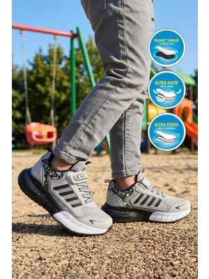 Walkway Lafonten 748 F Buz-Siyah Cırtlı Erkek Çocuk Spor Ayakkabı