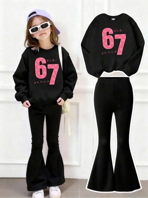 CC Collection Kız Çocuk Kışlık Kalın Ispanyon Paça Siyah 2'litakım
