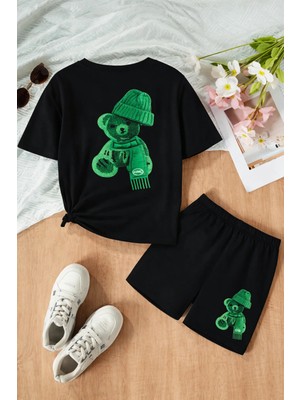 CC Collection Unisex Çocuk Şortlu Baskılı Yazlık 3-12 Yaş Arası Nefes Alan Takımlar