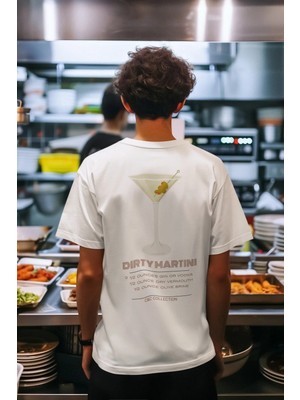 CC Collection Erkek/kadın Oversize Dirty Martini Sırt Baskı Detaylı T-Shirt