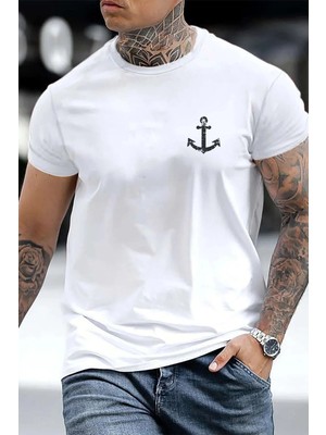 CC Collection Çapa Baskılı Erkek Oversize T-Shirt