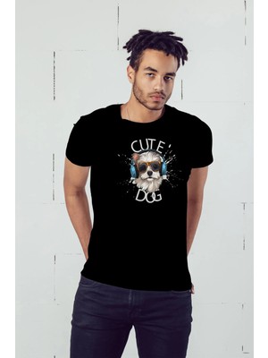 CC Collection Cute Dog Baskılı Erkek Oversize T-Shirt