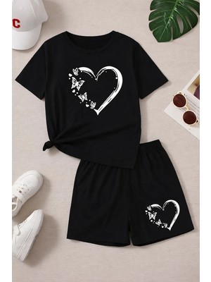 CC Collection Unisex Çocuk Şortlu Baskılı Yazlık 3-12 Yaş Arası Nefes Alan Takımlar