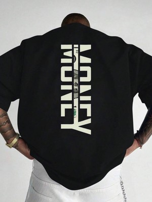 CC Collection Erkek Oversize Money Sırt Baskılı T-Shirt Rahat ve Şık Tasarım