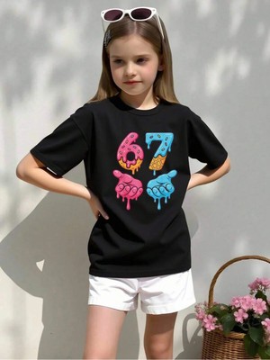 CC Collection Kız/erkek Çocuk Altı Yedi Baskılı Basic Penye Tshirt