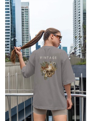 CC Collection Vintage Baskılı Oversize Kadın T-Shirt