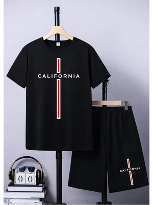 CC Collection Unisex Çocuk Şortlu Baskılı Yazlık 3-12 Yaş Arası Nefes Alan Takımlar