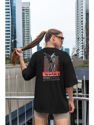CC Collection Urban Sırt Baskılı Oversize Kadın T-Shirt