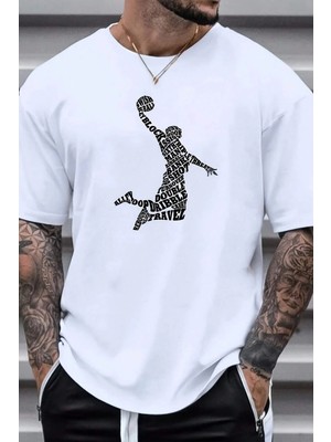 CC Collection Basketbol Baskı Erkek Oversize T-Shirt