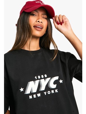 CC Collection Nyc New York 1989 Baskılı Oversize Unisex T-Shirt - Rahat ve Şık Tasarım