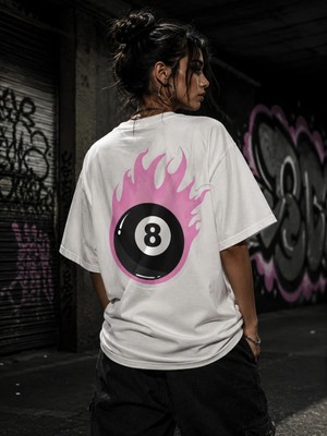 CC Collection 8 Ball Baskılı Oversize Streetwear Unisex Tişört