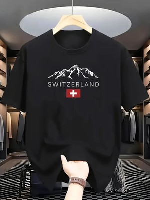 CC Collection Swıtzerland Baskılı Unisex Oversize T-Shirt