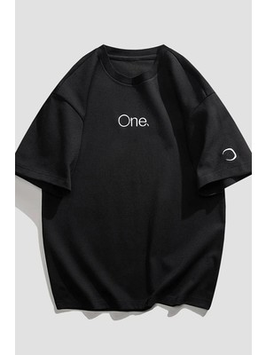 CC Collection Kol Detaylı Baskılı Unisex Oversize T-Shirt