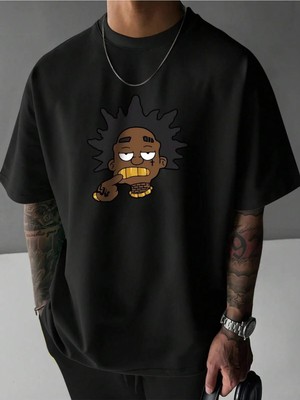 CC Collection Altın Diş Baskılı Erkek Oversize T-Shirt