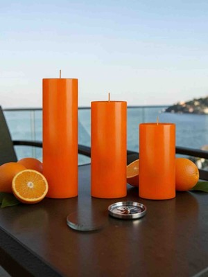 İV BLUE PURPLE Orange Kokulu 3 Boy Set Mum Çap 7 cm Turuncu