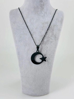 Mestore Ay Yıldız Figürlü Çelik Erkek Kolye