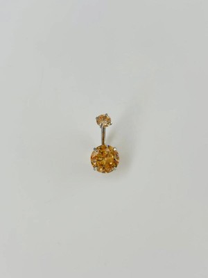 Mestore Turuncu Taşlı Göbek Piercing
