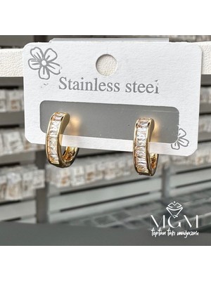 Mestore Zirkon Baget Taşlı Küpe