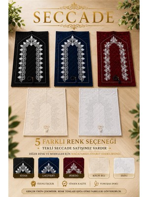 Kapitoneli Nakışlı ÇEYIZLIK.GELIN.DAMAT.SECCADE.LACIVERT.70X110 cm