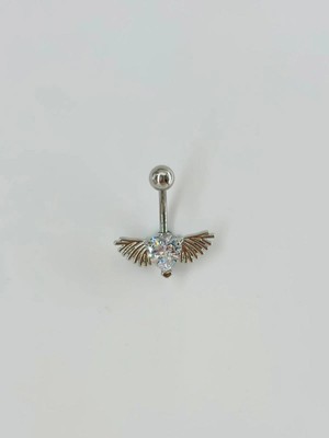 Mestore Melek Kanatlı Kalp Detaylı Göbek Piercing