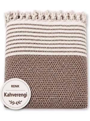 Mandaş Tekstil Pamuklu Kaymaz Hasır Dokuma Koltuk Örtüsü (180X220) - Kahverengi