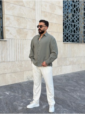 Peerless Store Yıkamalı Modal Kumaş Oversize Gömlek