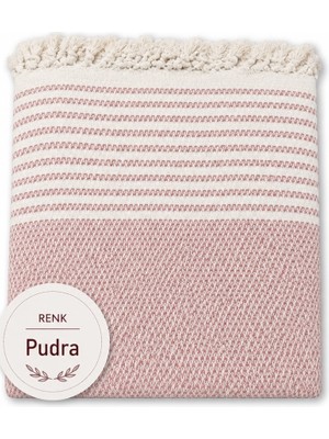 Mandaş Tekstil Pamuklu Kaymaz Hasır Dokuma Koltuk Örtüsü (180X220) - Pudra