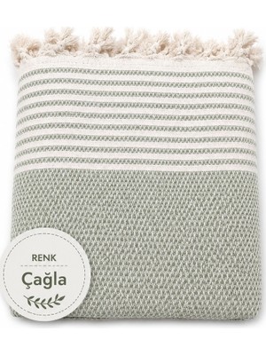 Mandaş Tekstil Pamuklu Kaymaz Hasır Dokuma Koltuk Örtüsü (180X220) - Çağla