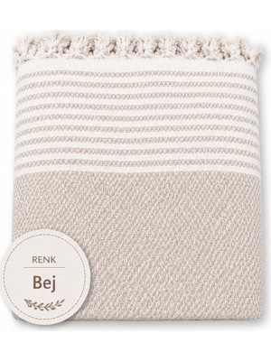 Mandaş Tekstil Pamuklu Kaymaz Hasır Dokuma Koltuk Örtüsü (180X220) - Bej