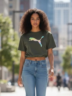 Caprix Activewear Spor Günlük Crop T-Shirt