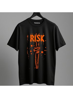 Timisiva Rıskk Erkek Kadın Premium Tişört %100 Pamuk Oversize Basic Günlük Şık T-Shirt