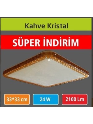 Erbay 33×33 LED Panel Kahve Kristal Kapak 24W Sıva Üstü Şık Kaliteli Ürün