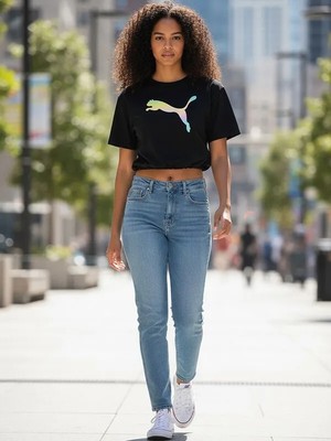 Caprix Activewear Spor Günlük Crop T-Shirt