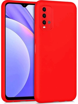 Mestore Xiaomi Redmi 9t Kılıf Nano Içi Kadife Silikon - Kırmızı