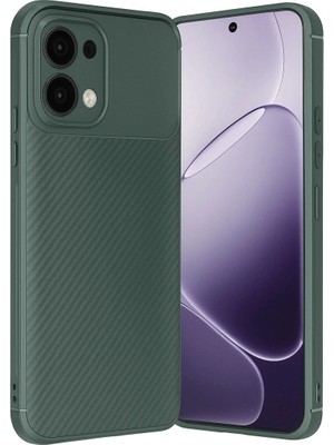 Mestore Oppo A6 Pro 4g Auto Focus Karbon Kapak - Koyu Yeşil