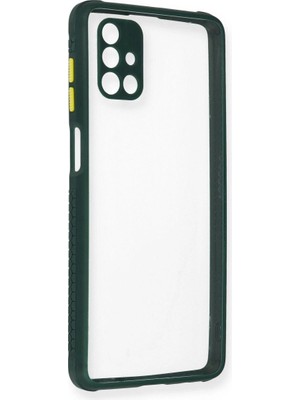 Mestore Samsung Galaxy M51 Kılıf Miami Şeffaf Silikon - Koyu Yeşil