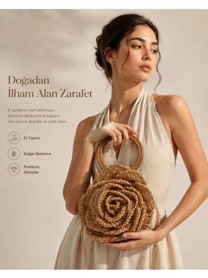 Aliye Örgü Kadın Çanta – Çift Yönlü Çiçekli Butik Tasarım Omuz Çantası
