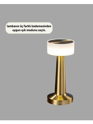 Svoria Store Modern Usb'li Kablosuz Masa Lambası – Minimalist Tasarım, 3 Farklı Parlaklık