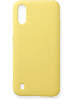 Mestore Samsung Galaxy A01 Kılıf Nano Içi Kadife Silikon - Sarı