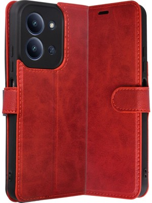 Mestore Xiaomi Redmi 15C 4g Trend S Plus Kapaklı Kılıf - Kırmızı