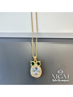 Svoria Store Çelik Zirkon Taşlı Baykuş Kolye