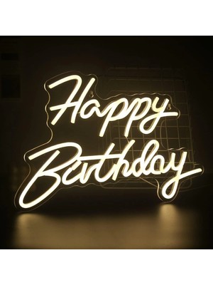Svoria Store Happy Bırthday Yazılı Neon LED