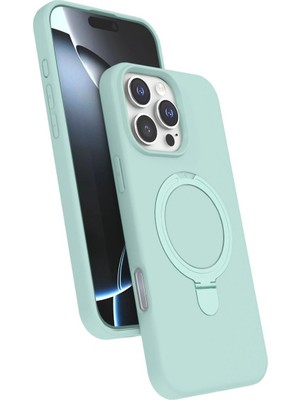 Mestore Apple Iphone 16 Pro Regal Magsafe Standlı Kapak - Su Yeşili