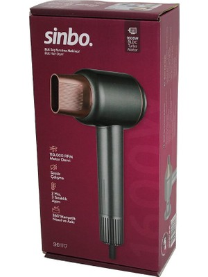 Svoria Store Bldc Turbo Motor Tokmak Model Saç Kurutma Makinesi 1600W 2-Kdm.hız 3-Kdm.sıcaklık Yapışkanlı Ask
